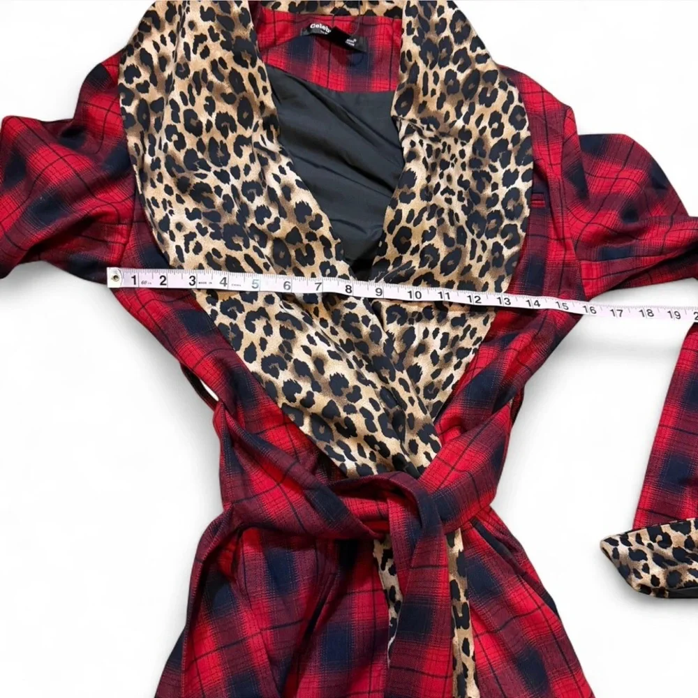 Plaid Leopard Contrast Coat - Picture 15 of 16
